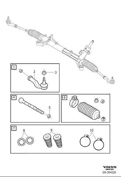 Diagram Service kits steering gear for your Volvo V50  