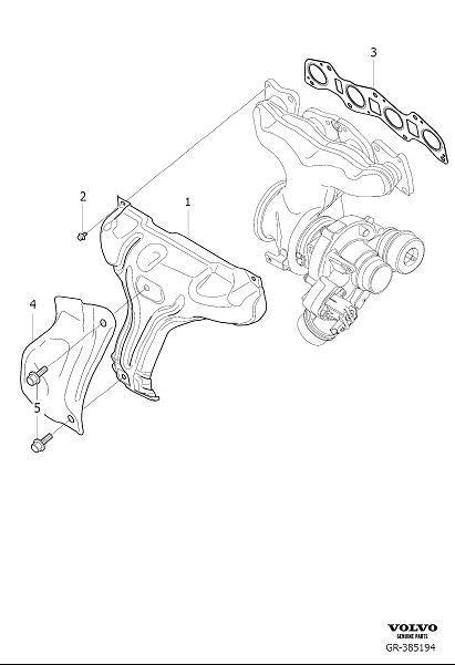 Diagram Exhaust manifold for your 2017 Volvo V60  2.0l 4 cylinder Turbo 