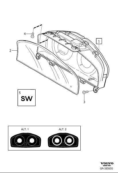 Diagram Combined instrument for your Volvo S60 Cross Country  