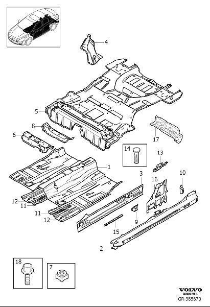 Diagram Floor section for your 2020 Volvo V90 Cross Country   