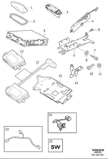 Diagram Antenna system for your 2003 Volvo S60   