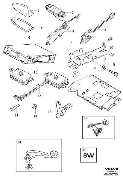 Diagram Antenna system for your 2003 Volvo S60   
