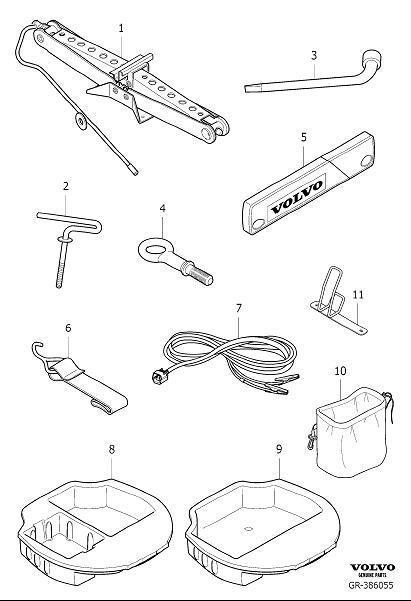 Diagram Tools and jack for your 2003 Volvo S40   