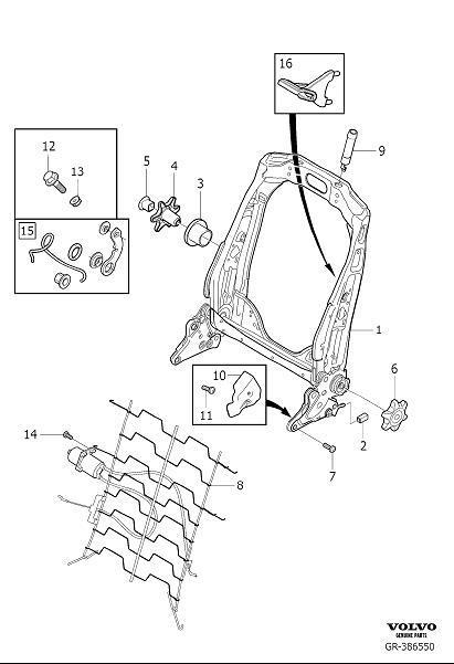 Diagram Backrest, manually operated for your 2020 Volvo V60 Cross Country   