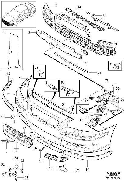 Diagram Front bumper for your 2003 Volvo S60   