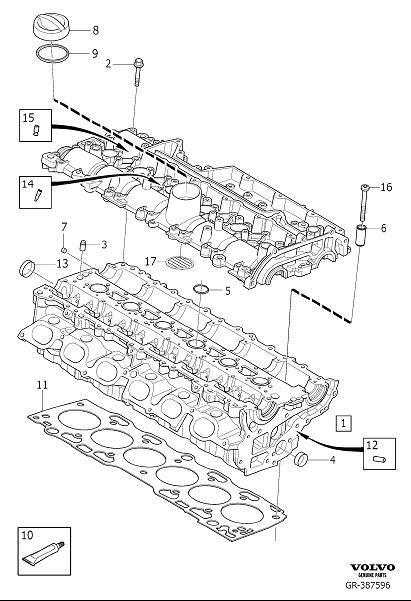 Diagram Cylinder head for your 2024 Volvo XC60   