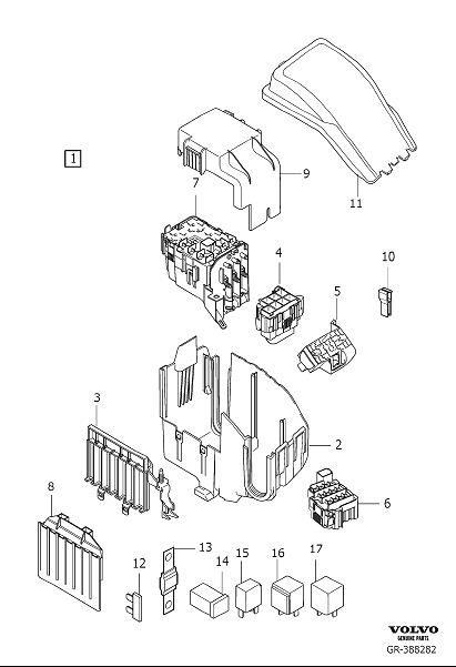 Diagram Relay and fuse box engine compartment (ejb) for your 2015 Volvo XC70   