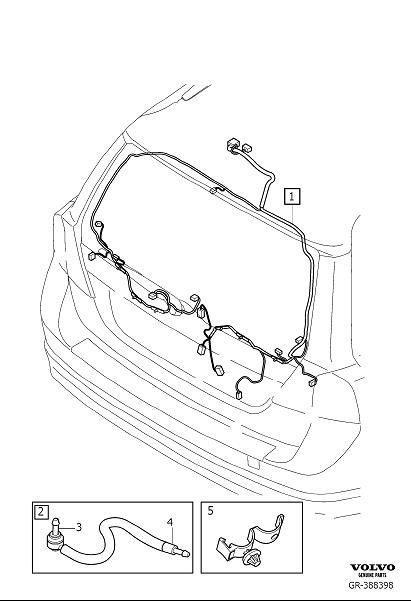 Diagram Cable harness tailgate for your 2004 Volvo V70   