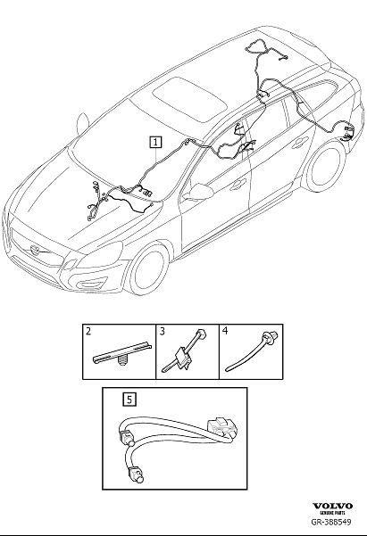 Diagram Cable harness infotainment for your Volvo V60  