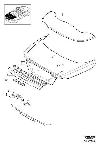 Diagram Handle tailgate for your 2001 Volvo S40   
