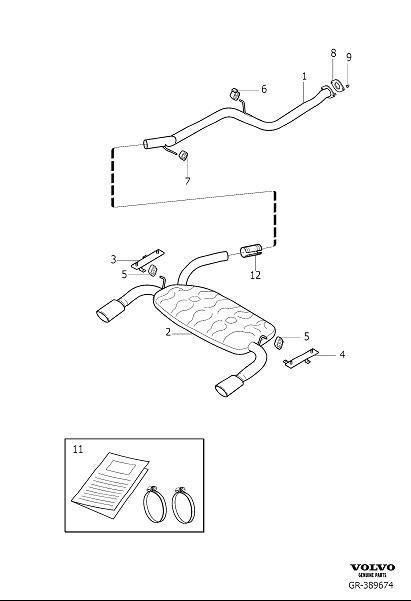 Diagram Exhaust system for your 2000 Volvo S40   