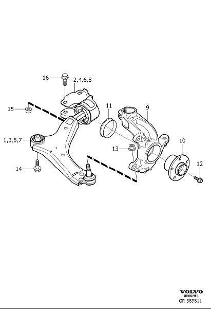 Diagram Front wheel suspension for your 2023 Volvo V60 Cross Country   