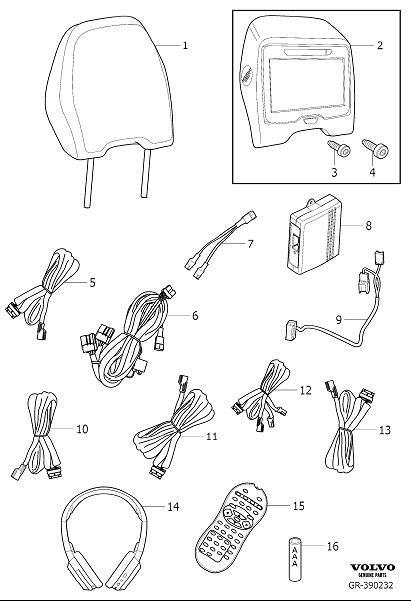 Diagram Rse headrest accessory for your 2016 Volvo S60  2.0l 4 cylinder Turbo 