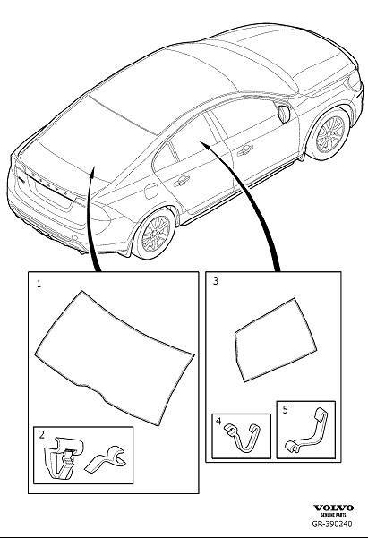 Diagram Sun curtain for your 2015 Volvo S60   