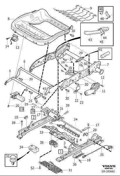 Diagram Subframe for seat, electrical adjustment for your Volvo V60 Cross Country  