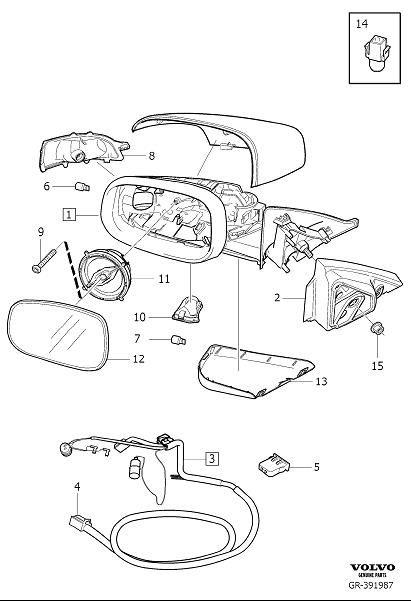 Diagram Door mirrors, rearview mirrors for your 2002 Volvo S40   