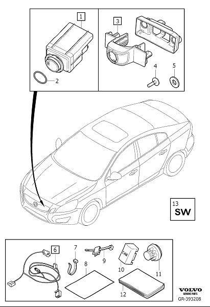 Diagram Park assist wide-angle camera front for your 2023 Volvo S60   