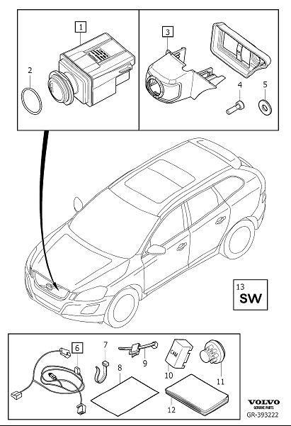 Diagram Park assist wide-angle camera front for your 2013 Volvo XC60  3.0l 6 cylinder Turbo 