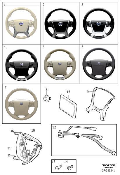 Diagram Steering wheel, 4-spoke for your 2009 Volvo XC60   