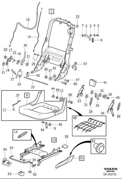 Diagram Rear seat frame for your 2014 Volvo XC90   