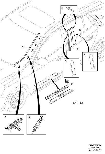 Diagram Trim parts external for your 2021 Volvo S60   