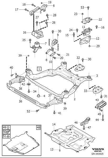 Diagram Engine mountings for your 2015 Volvo V60 Cross Country   