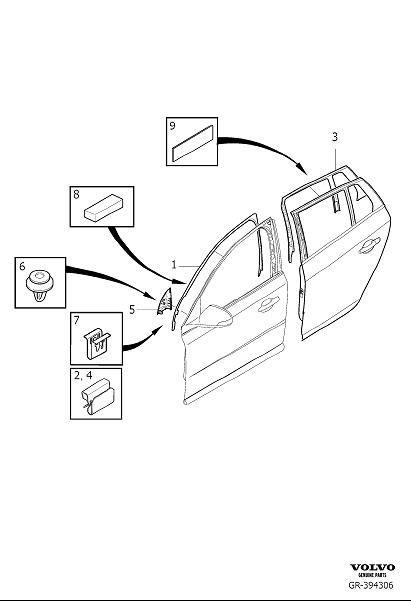 Diagram Side panel passenger compartment for your Volvo V60 Cross Country  