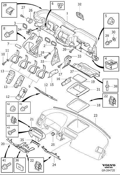 Diagram Dashboard body parts for your Volvo