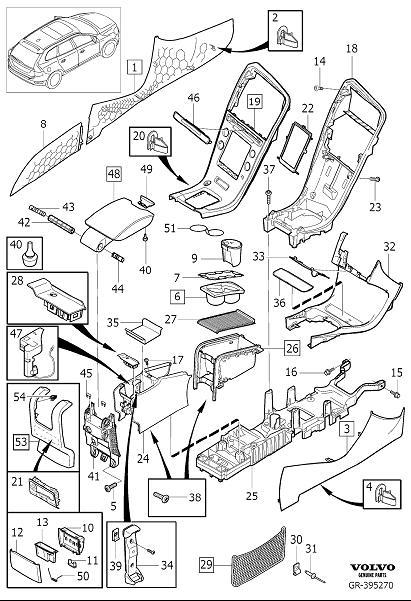 Diagram Transmission tunnel console for your 2011 Volvo XC60   