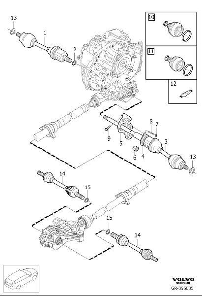 Diagram Drive shafts for your 2021 Volvo V90 Cross Country   