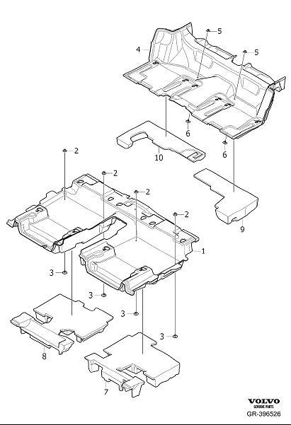Diagram Floor upholstery rear for your 2022 Volvo XC90   
