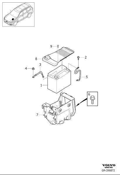 Diagram Support battery for your 2010 Volvo XC60   