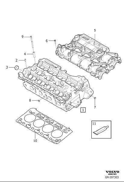 Diagram Cylinder head for your 2015 Volvo XC70  2.0l 4 cylinder Turbo 