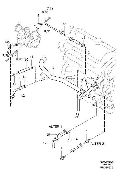 Diagram Water pipe, turbocharger water cooling for your 2012 Volvo XC60   