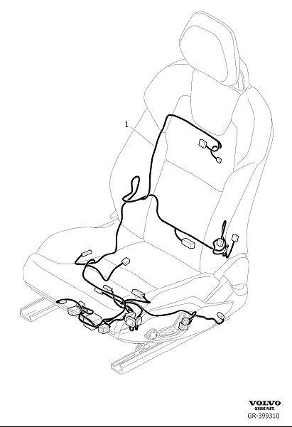 Diagram Cable harness, front seat for your 2021 Volvo V90 Cross Country   