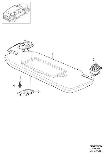 Diagram Sunvisor, sun visor for your Volvo XC60  