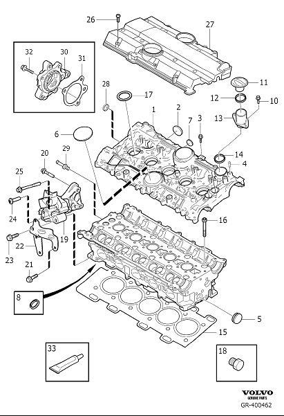 Diagram Cylinder head for your 2015 Volvo S60  2.5l 5 cylinder Turbo 