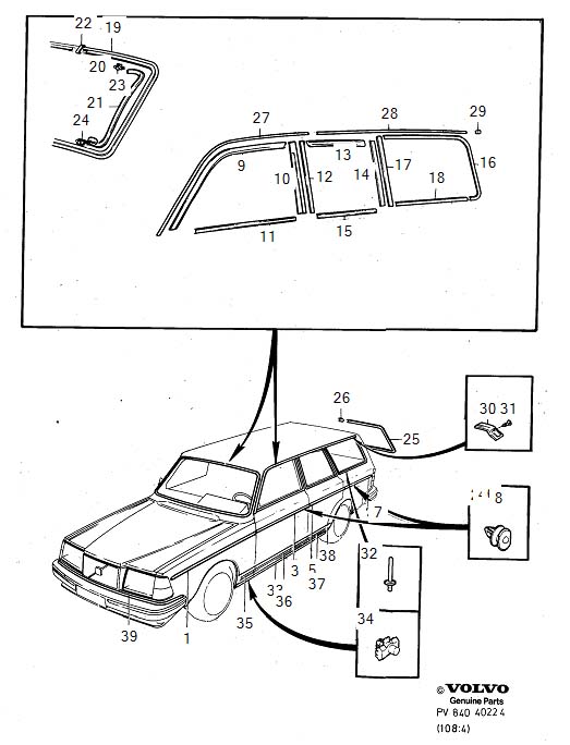 Diagram Trim mouldings for your Volvo S60 Cross Country  