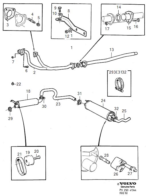 Diagram Exhaust system for your 1998 Volvo V70  2.3l 5 cylinder Turbo 