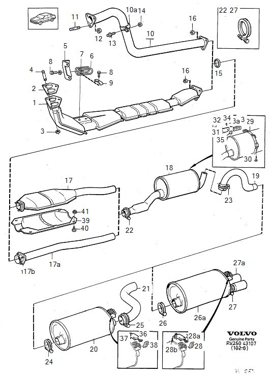 Diagram Exhaust system for your Volvo S60 Cross Country  