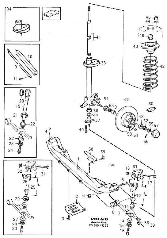 Diagram Front axle for your 2024 Volvo XC60   
