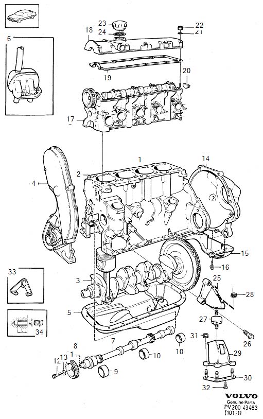 Diagram Engine with fittings for your 2022 Volvo XC60   