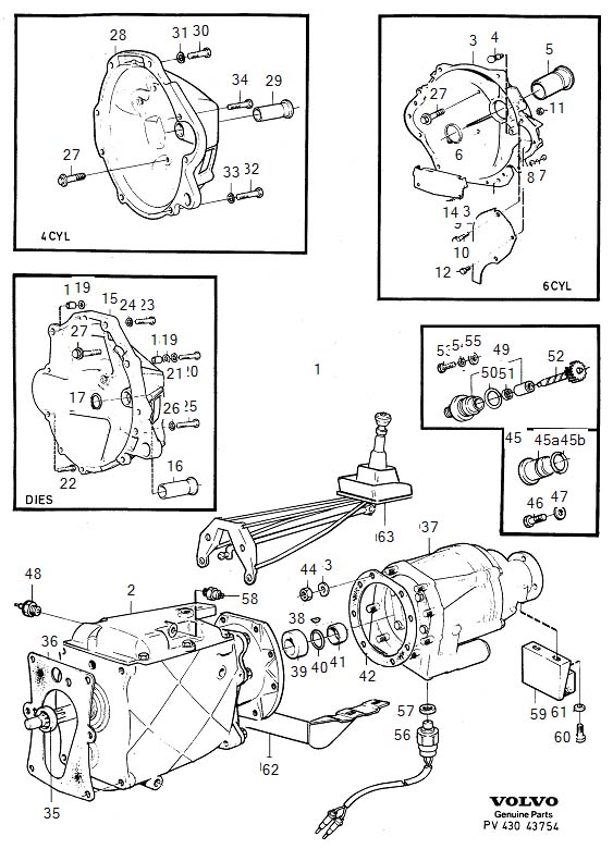 Diagram Gearbox, manual, manual transmission for your 2001 Volvo V70   