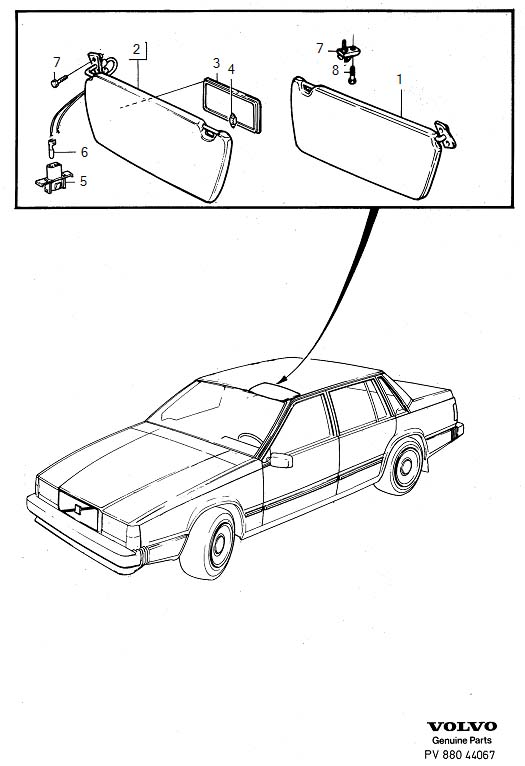 Diagram Sun visor, sunvisor for your 2004 Volvo C70   