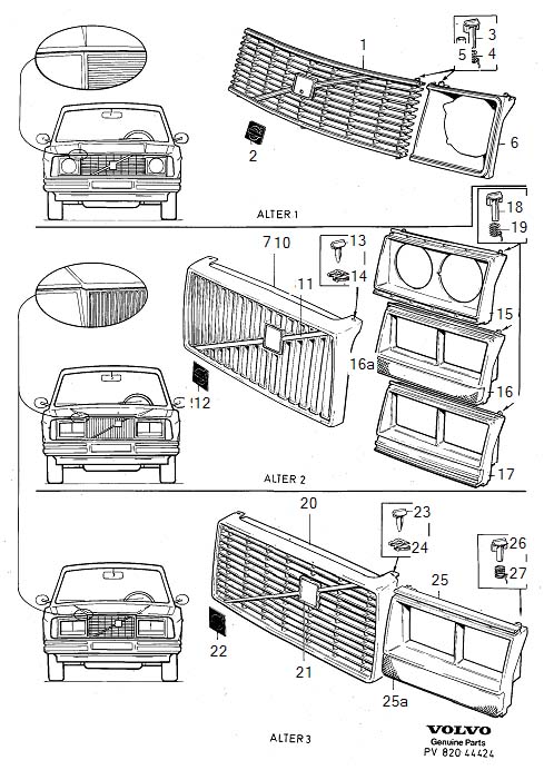 Diagram Radiator grille for your 2005 Volvo V70   