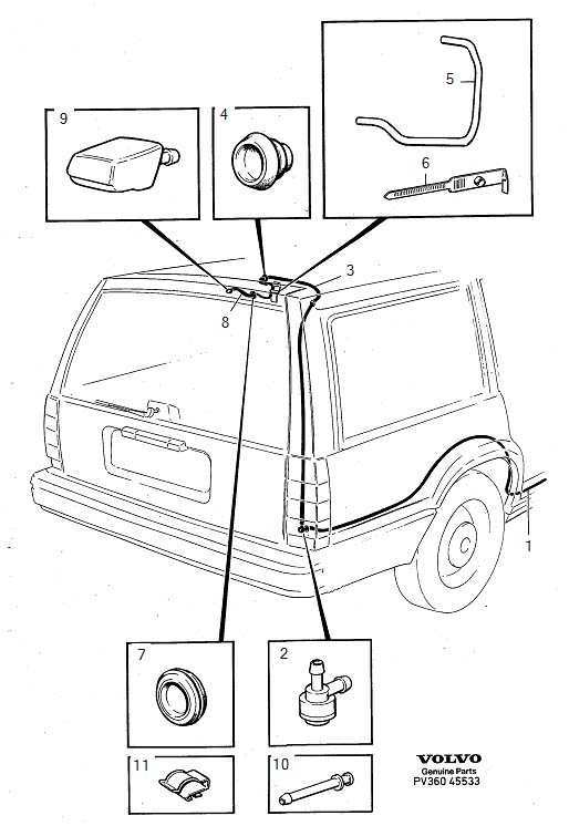 Full size assembly image of Rear window washer (1/6)