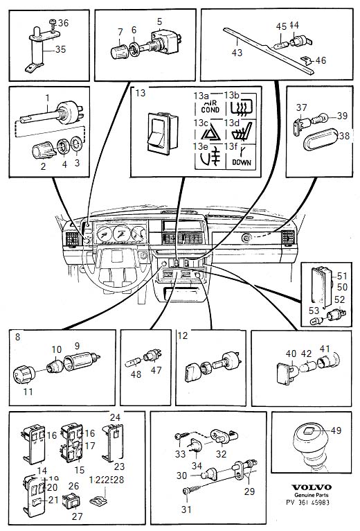 Diagram Switches for your 2002 Volvo V70   