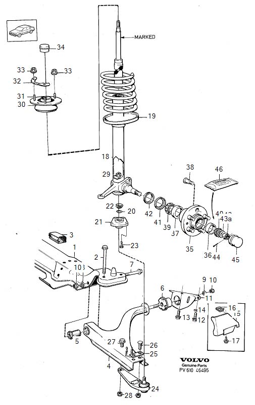 Diagram Front axle for your 2018 Volvo S60   