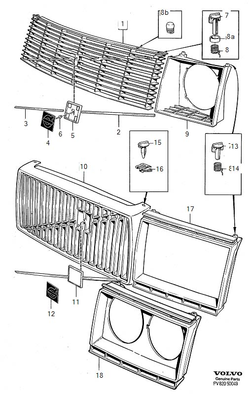 Diagram Radiator grille for your 2005 Volvo V70   