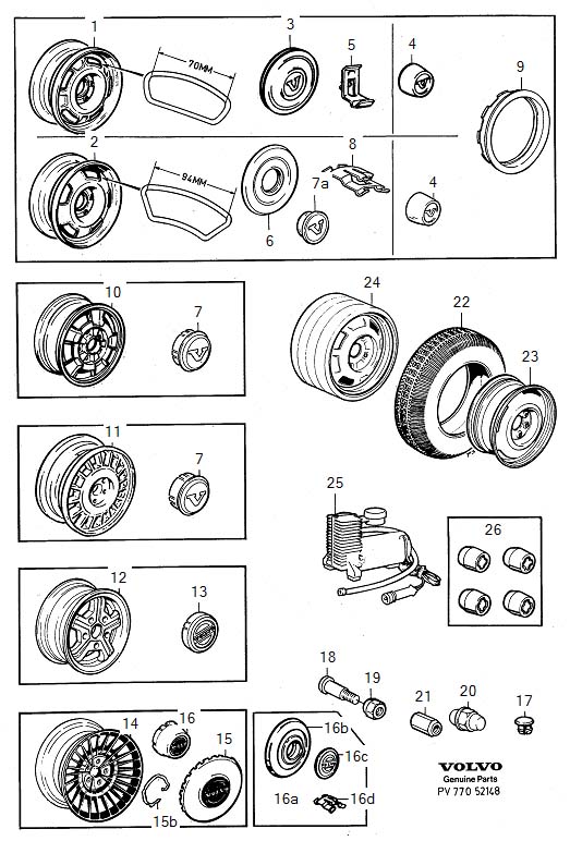 Diagram Wheel equipment for your Volvo S60 Cross Country  